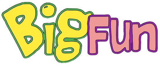 Colorful "Big Fun" text logo on black background.